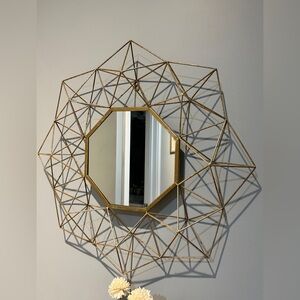Geometric Gold Wall Mirror